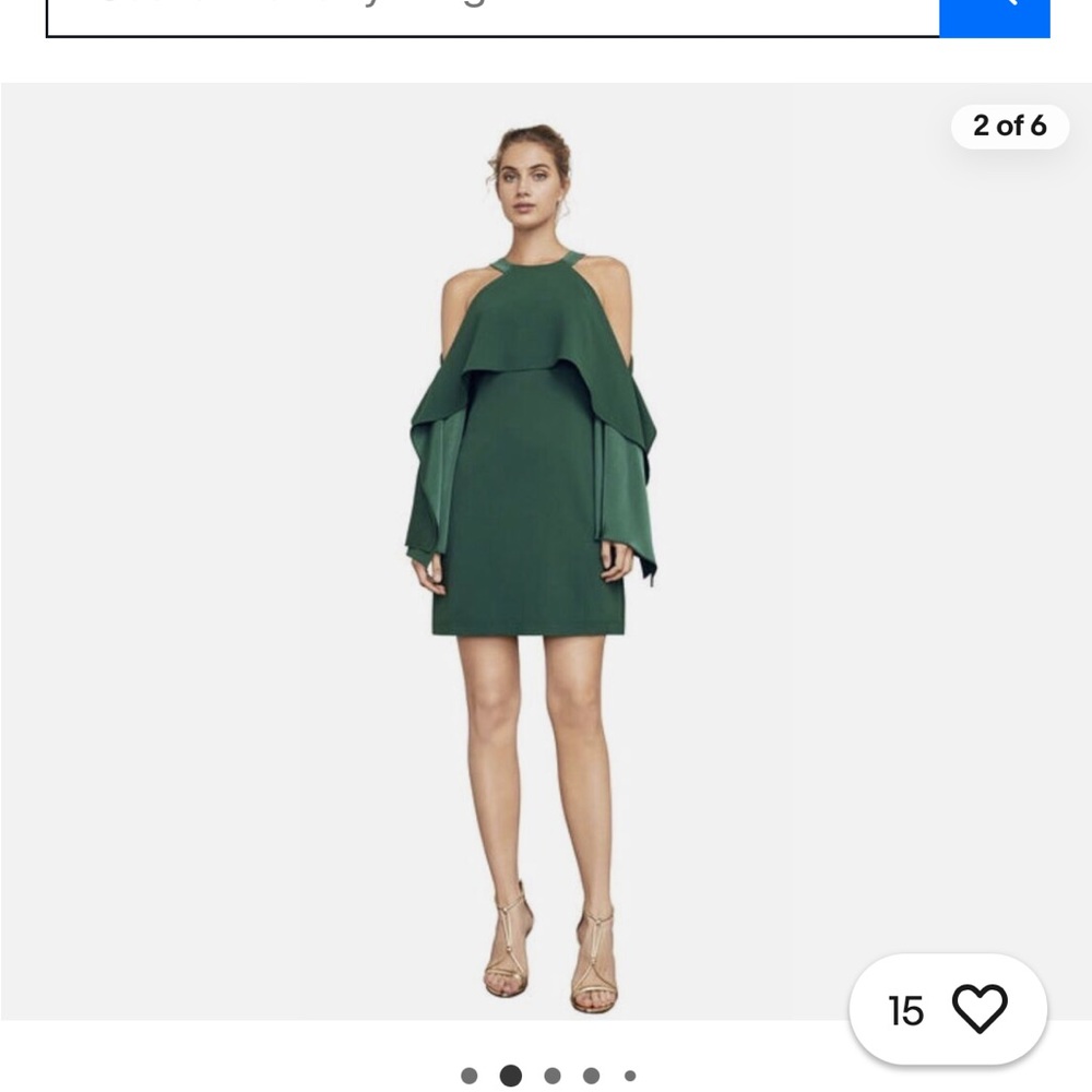 NWT BCBG MAXAZRIA SIZE M Tristyn Cold-Shoulder Halter Ruffle Dress MSRP $268